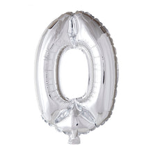 Laden Sie das Bild in den Galerie-Viewer, 1 Folienballon Zahl 0-9 SILBER 86 cm (Auswahl)