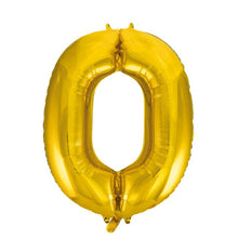 Laden Sie das Bild in den Galerie-Viewer, 1 Folienballon Zahl 0-9 GOLD 86 cm (Auswahl)