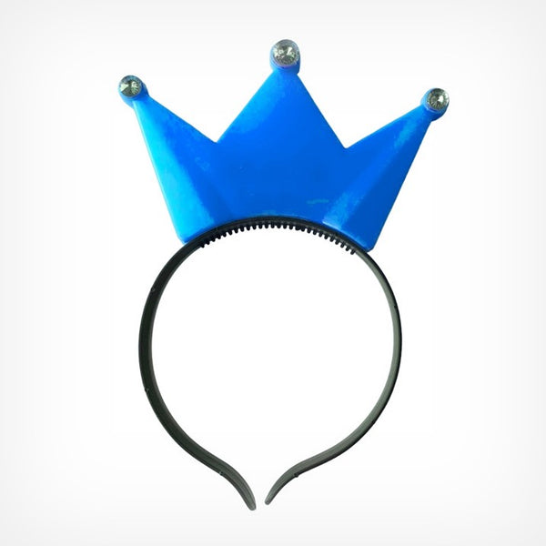 1 LED Haarreif mit Krone in BLAU