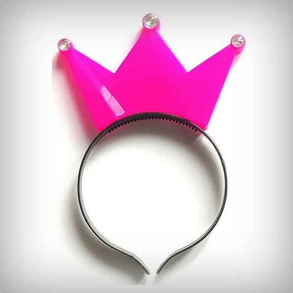 1 LED Haarreif mit Krone PINK