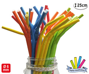 25 Papier-Flexi-Trinkhalme Uni-Farben