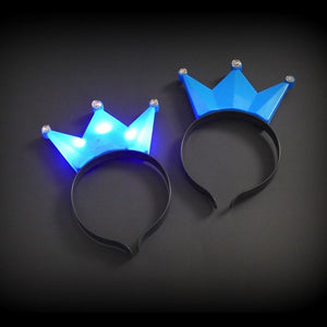 1 LED Haarreif mit Krone BLAU