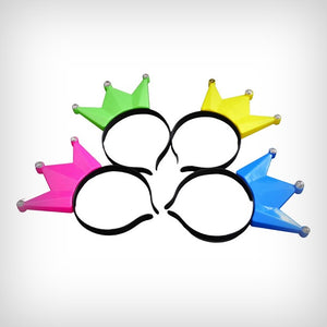 4 LED Haarreifen mit Krone Farb-Mix