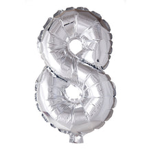 Laden Sie das Bild in den Galerie-Viewer, 1 Folienballon Zahl 0-9 SILBER 86 cm (Auswahl)
