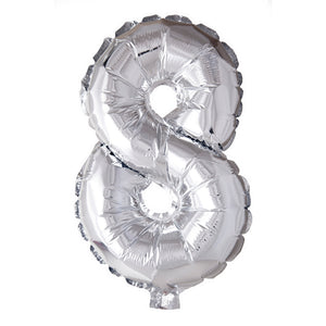 1 Folienballon Zahl 0-9 SILBER 86 cm (Auswahl)