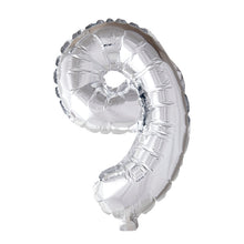 Laden Sie das Bild in den Galerie-Viewer, 1 Folienballon Zahl 0-9 SILBER 86 cm (Auswahl)
