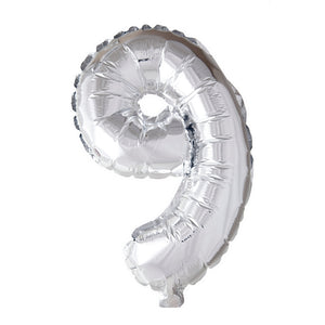 1 Folienballon Zahl 0-9 SILBER 86 cm (Auswahl)