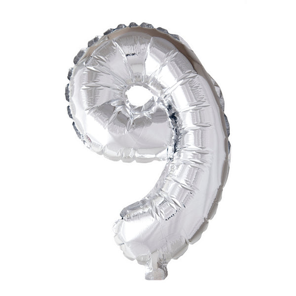 1 Folienballon Zahl 0-9 SILBER 86 cm (Auswahl)