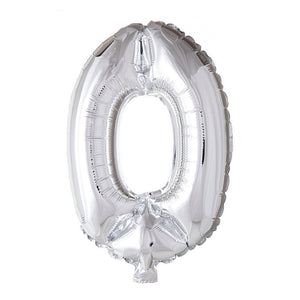 1 Folienballon Zahl 0-9 SILBER 86 cm (Auswahl)