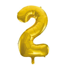 Laden Sie das Bild in den Galerie-Viewer, 1 Folienballon Zahl 0-9 GOLD 86 cm (Auswahl)
