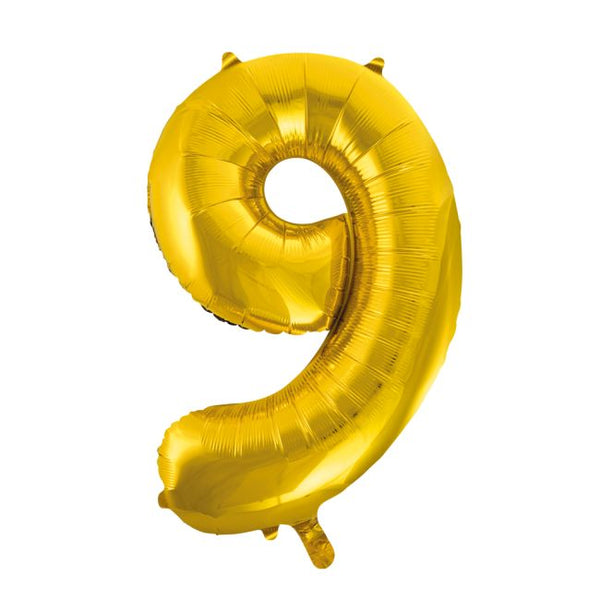 1 Folienballon Zahl 0-9 GOLD 86 cm (Auswahl)