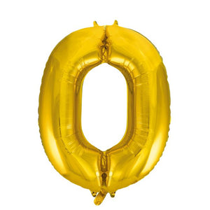 1 Folienballon Zahl 0-9 GOLD 86 cm (Auswahl)