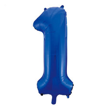 Laden Sie das Bild in den Galerie-Viewer, 1 Folienballon Zahl 0-9 BLAU 86 cm (Auswahl)
