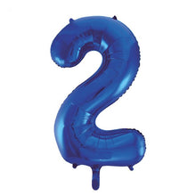 Laden Sie das Bild in den Galerie-Viewer, 1 Folienballon Zahl 0-9 BLAU 86 cm (Auswahl)
