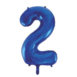 1 Folienballon Zahl 0-9 BLAU 86 cm (Auswahl)