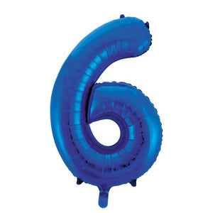 1 Folienballon Zahl 0-9 BLAU 86 cm (Auswahl)