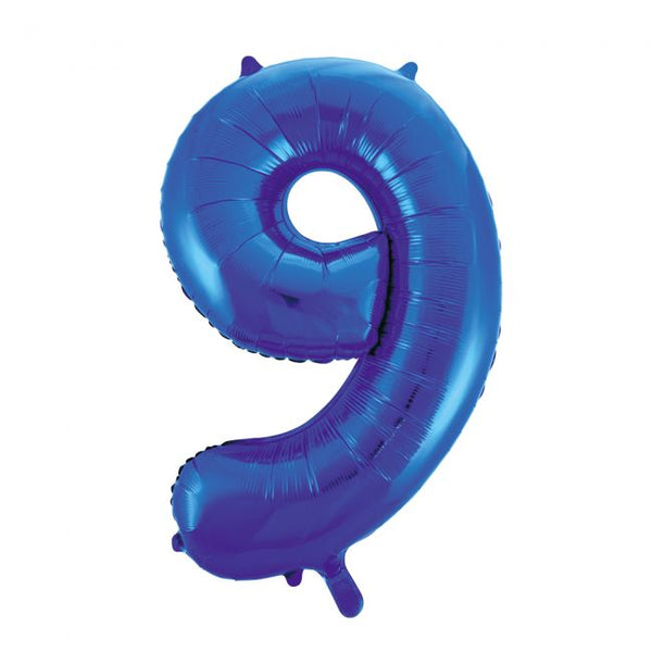 1 Folienballon Zahl 0-9 BLAU 86 cm (Auswahl)