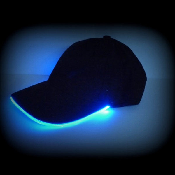 1 schwarze Base Cap mit blauen LEDs
