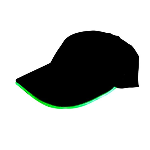 1 schwarze Base Cap mit grünen LEDs