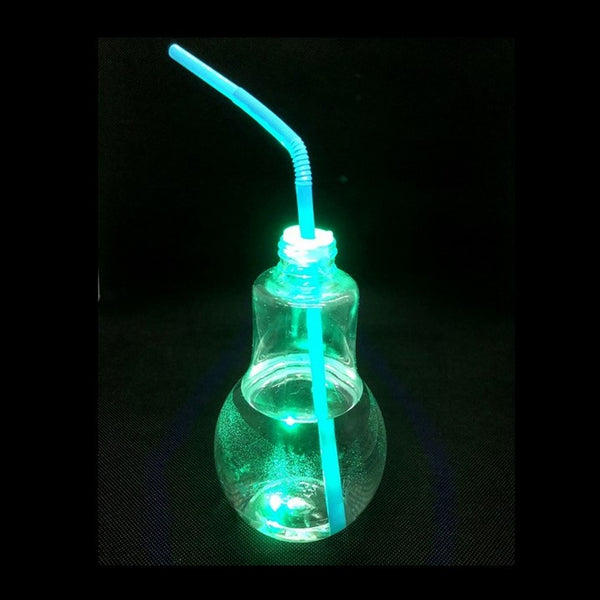 1 LED Glas in Glühbirnen-Form 300 ml multi