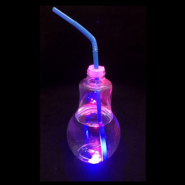 1 LED Glas in Glühbirnen-Form 400 ml multi