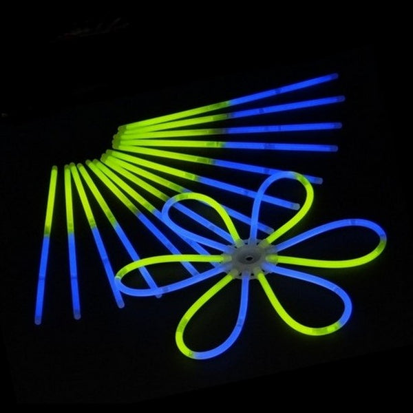 50 Arm-Knicklichter 200 x 5 mm in BLAU/GELB