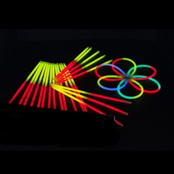 50 Arm-Knicklichter 200 x 5 mm in ROT/GELB