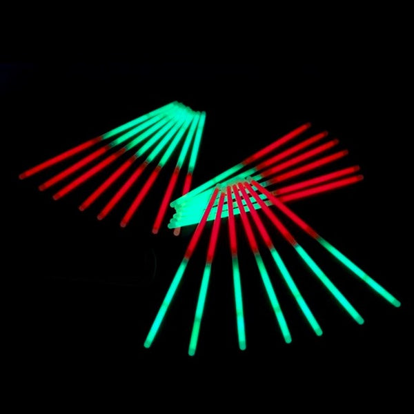 50 Arm-Knicklichter 200 x 5 mm in GRÜN/ROT