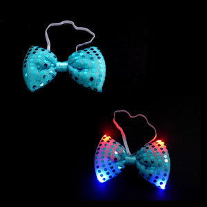 1 LED Pailletten-Fliege (Farbauswahl)