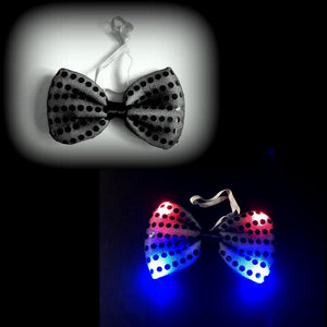 1 LED Pailletten-Fliege (Farbauswahl)