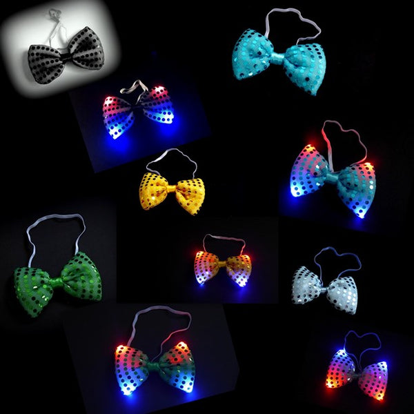 1 LED Pailletten-Fliege (Farbauswahl)