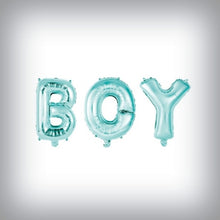 Laden Sie das Bild in den Galerie-Viewer, 1 Folienballon Schriftzug &quot;BOY&quot; hellblau 40 cm
