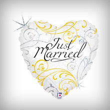 Laden Sie das Bild in den Galerie-Viewer, 1 Folienballon &quot;Just married&quot; Herz
