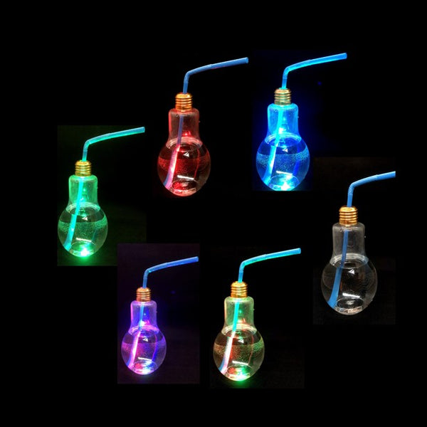 1 LED Glas in Glühbirnen-Form 300 ml multi