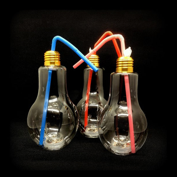 1 LED Glas in Glühbirnen-Form 300 ml multi