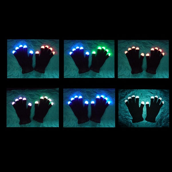 1 Paar LED Handschuhe SCHWARZ