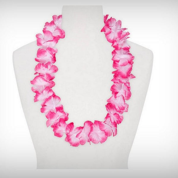 1 Hawaiikette zweifarbig in PINK-WEISS