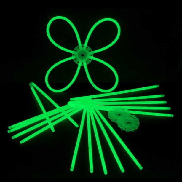 100 Arm-Knicklichter 200 x 5 mm in GRÜN