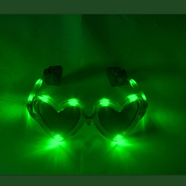 1 LED Herz-Sonnenbrille GRÜN