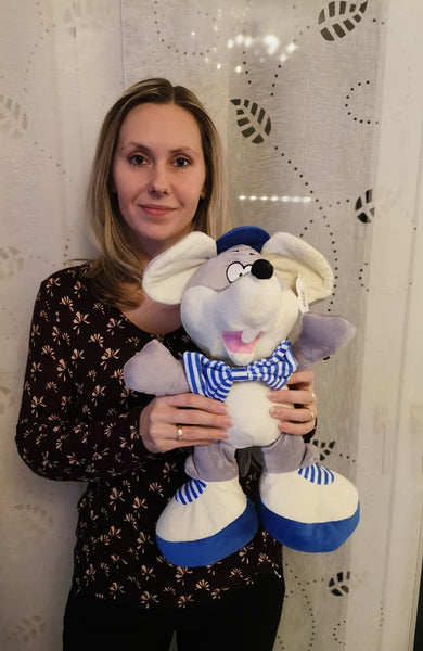 Plüsch Maus mit Cap "Mike" 38 cm