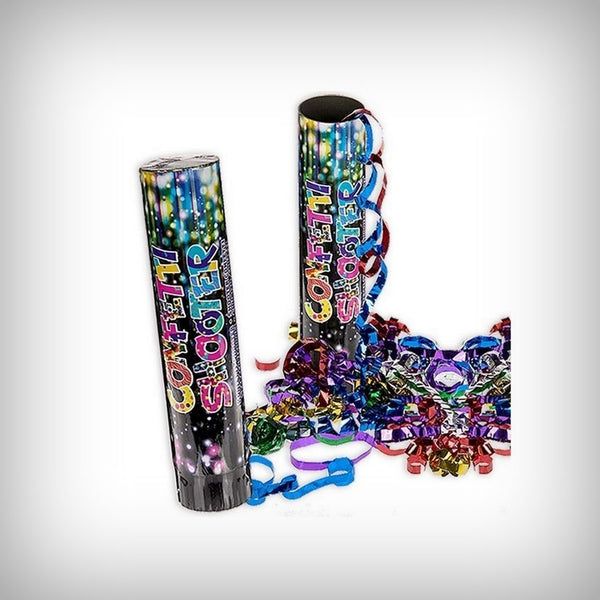 1 Mini-Konfetti-Shooter Metallic-Luftschlangen