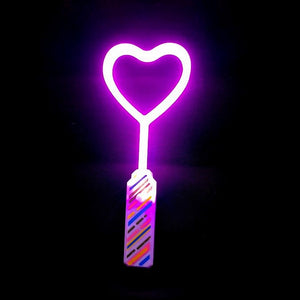 1 LED Neon Leuchtstab mit Herz in PINK