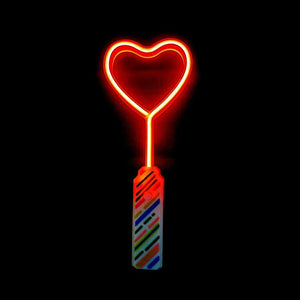 1 LED Neon Leuchtstab mit Herz in ROT