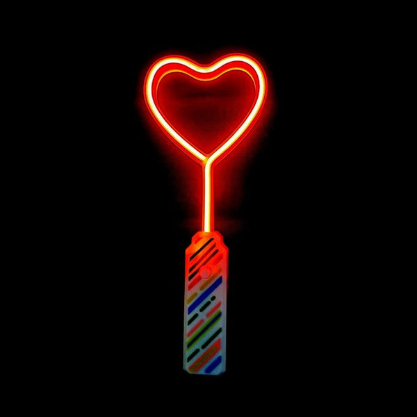 1 LED Neon Leuchtstab mit Herz in ROT
