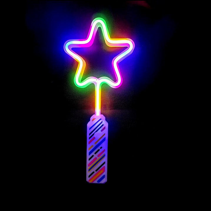 1 LED Neon Leuchtstab Stern MULTICOLOR mit 3 Modi – Partyknicklichter