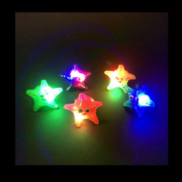 4 LED Seestern-Ringe Set