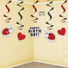 Laden Sie das Bild in den Galerie-Viewer, 5 Swirls Happy Birthday, Marienkäfer u. Herzen

