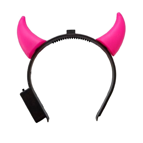 1 LED Haarreif mit Teufelshörnern in PINK