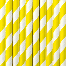 Laden Sie das Bild in den Galerie-Viewer, 10 Papier-Trinkhalme &quot;Streifen GELB/WEISS&quot;
