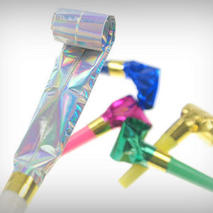 6 Tröten - Luftrüssel bunt metallic